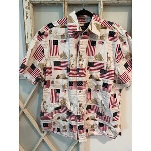 Cotton Traders Sport size large button-down patriotic shirt